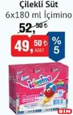 İÇİM İÇİMİNO ÇİLEKLİ SÜT 6X180 ML